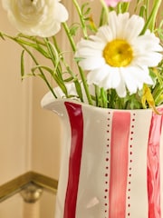 Nina Campbell Pink Candy Stripe Jug Vase - Image 3 of 5