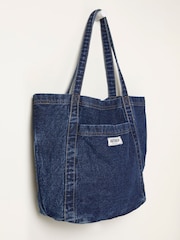 FatFace Astrid Denim Dark Blue Pocket Tote Bag - Image 4 of 4