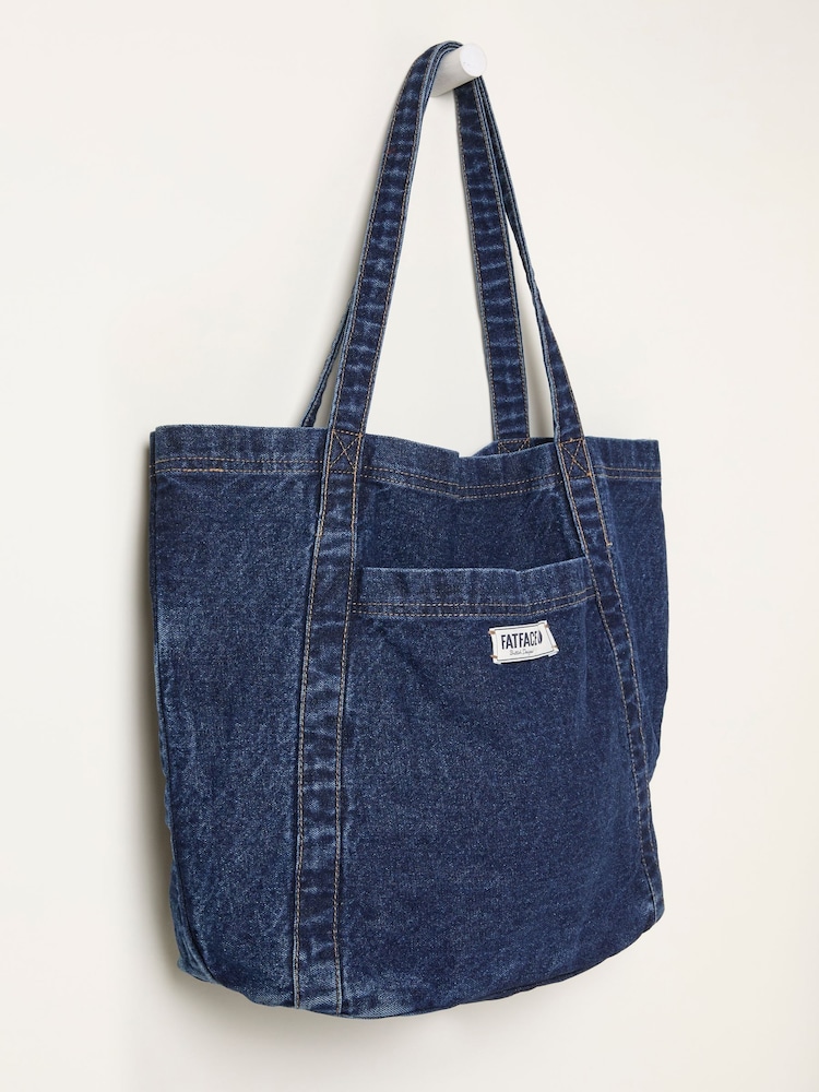 FatFace Astrid Denim Dark Blue Pocket Tote Bag - Image 4 of 4 FatFace Astrid Denim Dark Blue Pocket Tote Bag - Image 4 of 4
