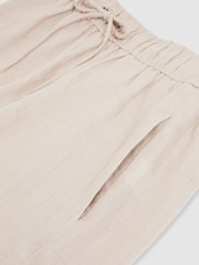 Reiss Neutral Willow Linen-Blend Drawstring Shorts - Image 6 of 6