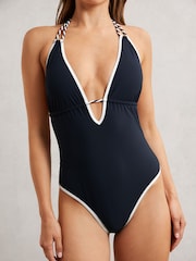 Reiss Navy/White Piper Swimsuit - Image 3 of 6