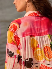 Pink/White Beach Shirt Cover-Up - Image 5 of 8