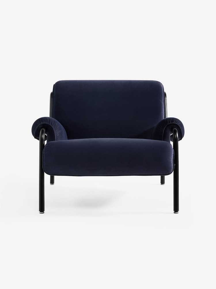 MADE.COM Velvet Indigo Blue Lorien Chair - Image 2 of 2