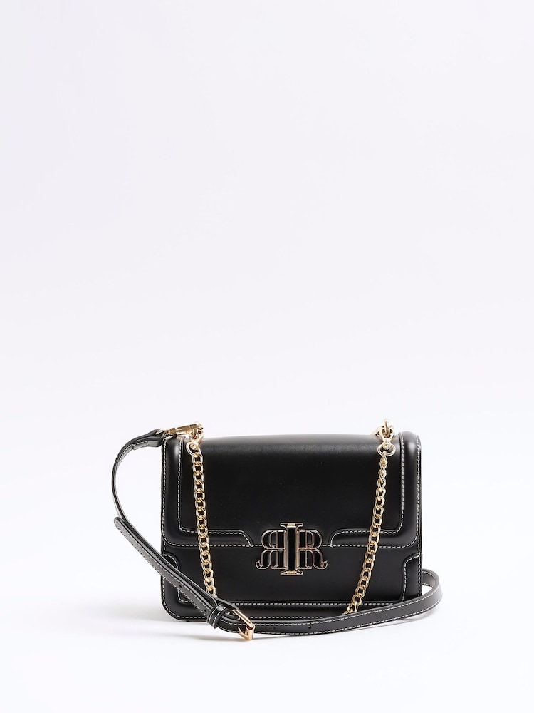 River Island Black Faux Leather Satchel Bag - Image 1 of 4