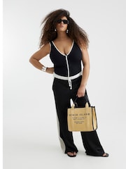 River Island Black Zip Textured Swimsuit - Image 6 of 6