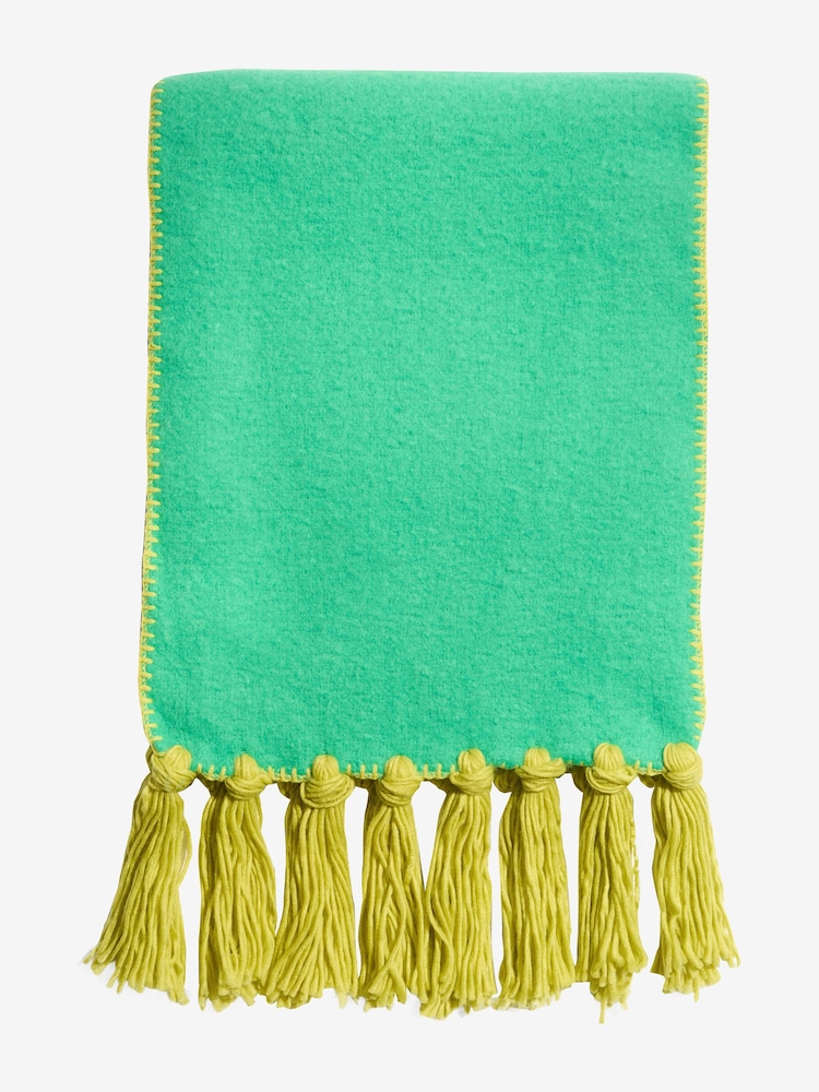 أخضر - Love & Roses Tassel Cosy Contrast Brushed Scarf - صورة 4 من 4 أخضر - Love & Roses Tassel Cosy Contrast Brushed Scarf - صورة 4 من 4