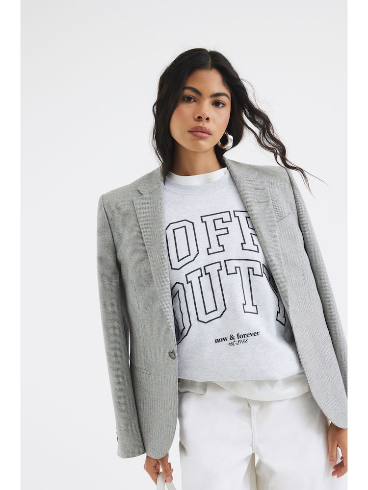 River Island Grey Off Duty Print Sweatshirt - Image 1 of 4