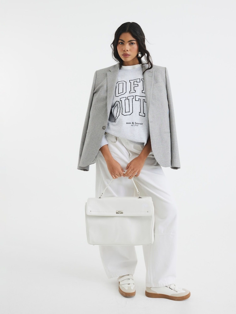 River Island Grey Off Duty Print Sweatshirt - Image 2 of 4