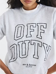 River Island Grey Off Duty Print Sweatshirt - Image 4 of 4