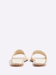 River Island Cream Raffia Flat Sandals - Image 4 of 4