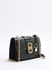 River Island Black Panelled Monogram Shoulder Bag - Image 3 of 4