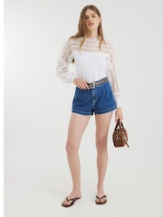River Island White Lace Hybrid Blouses - Image 2 of 4