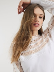 River Island White Lace Hybrid Blouses - Image 4 of 4
