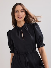 Phase Eight Black Jen 100% Cotton Midi Dress - Image 4 of 7