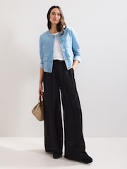 Phase Eight Black Ayse Linen Trousers - Image 5 of 7