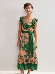Phase Eight Green Sandra Midi Dress - Image 3 of 7