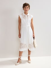 Phase Eight White Melana Shirt 100% Cotton Dress - Image 1 of 7