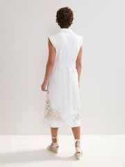 Phase Eight White Melana Shirt 100% Cotton Dress - Image 2 of 7