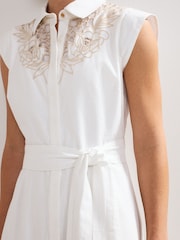 Phase Eight White Melana Shirt 100% Cotton Dress - Image 4 of 7