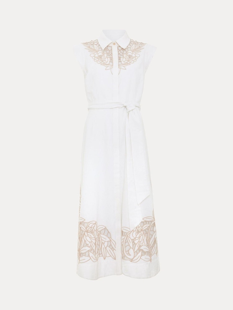 Phase Eight White Melana Shirt 100% Cotton Dress - Image 7 of 7