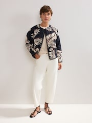 Phase Eight Black Kharis Print 100% Cotton Jacket - Image 3 of 7