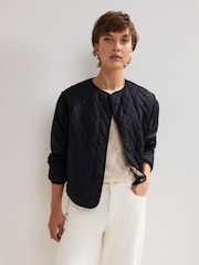 Phase Eight Black Kharis Print 100% Cotton Jacket - Image 5 of 7