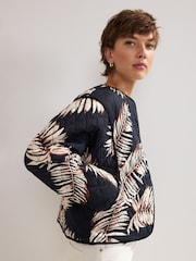 Phase Eight Black Kharis Print 100% Cotton Jacket - Image 6 of 7