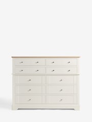 Chalk White Hampton Painted Oak Collection 10 Drawer Chest - Image 1 of 5
