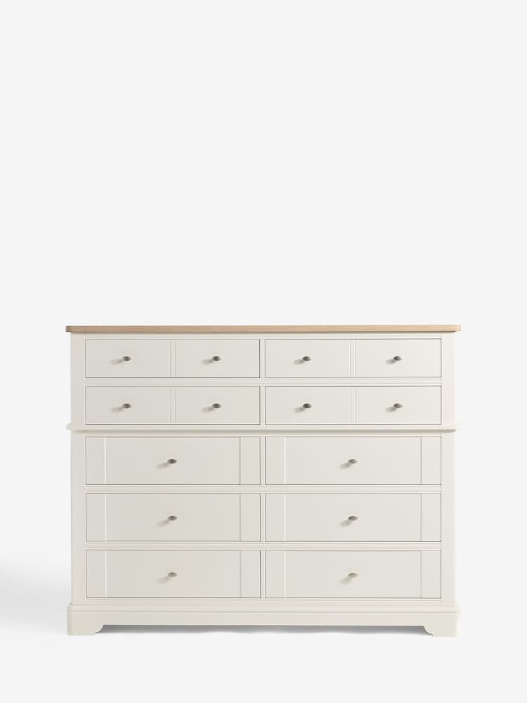 Chalk White Hampton Painted Oak Collection 10 Drawer Chest - Image 1 of 5 Chalk White Hampton Painted Oak Collection 10 Drawer Chest - Image 1 of 5