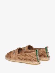 Superdry Nude Raffia Espadrille Embroidered Shoes - Image 4 of 7