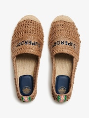 Superdry Nude Raffia Espadrille Embroidered Shoes - Image 5 of 7