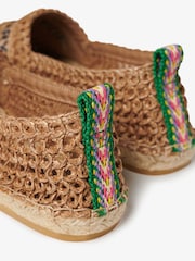 Superdry Nude Raffia Espadrille Embroidered Shoes - Image 7 of 7