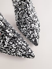 Black Forever Comfort® Sequin Embellished Heeled Ankle Boots - Image 3 of 5