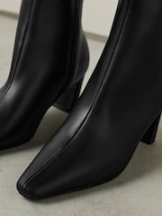 Black Forever Comfort® Chisel Toe Heeled Ankle Boots - Image 15 of 15