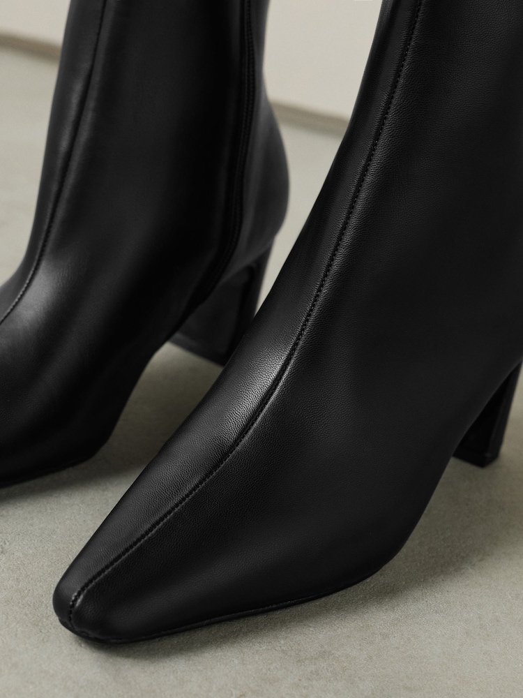 Black Forever Comfort® Chisel Toe Heeled Ankle Boots - Image 15 of 15 Black Forever Comfort® Chisel Toe Heeled Ankle Boots - Image 15 of 15
