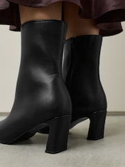 Black Forever Comfort® Chisel Toe Heeled Ankle Boots - Image 7 of 15