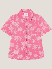 Monsoon Pink Palm Print Short Sleeve Shirt - Image 1 of 3