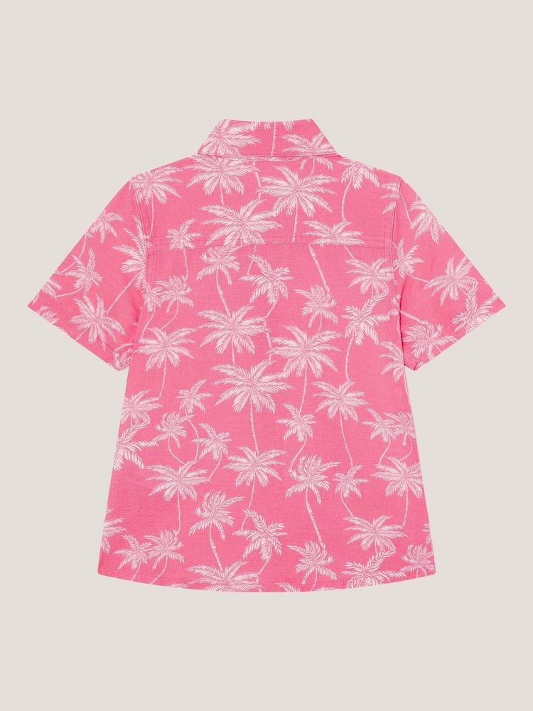 Monsoon Pink Palm Print Short Sleeve Shirt - Image 2 of 3