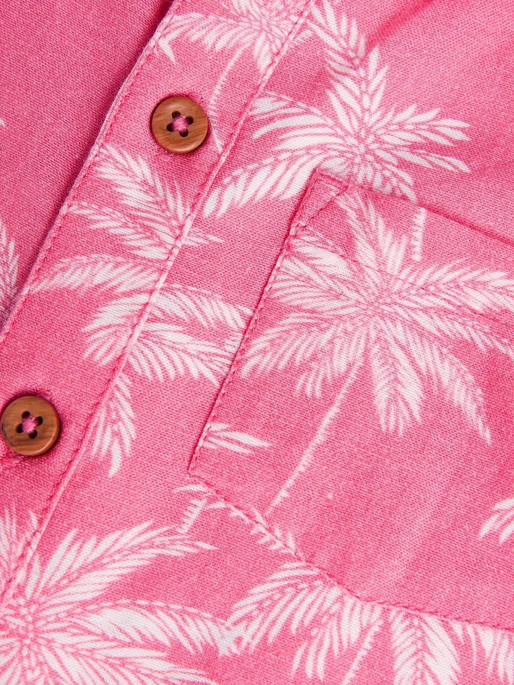 Monsoon Pink Palm Print Short Sleeve Shirt - Image 3 of 3