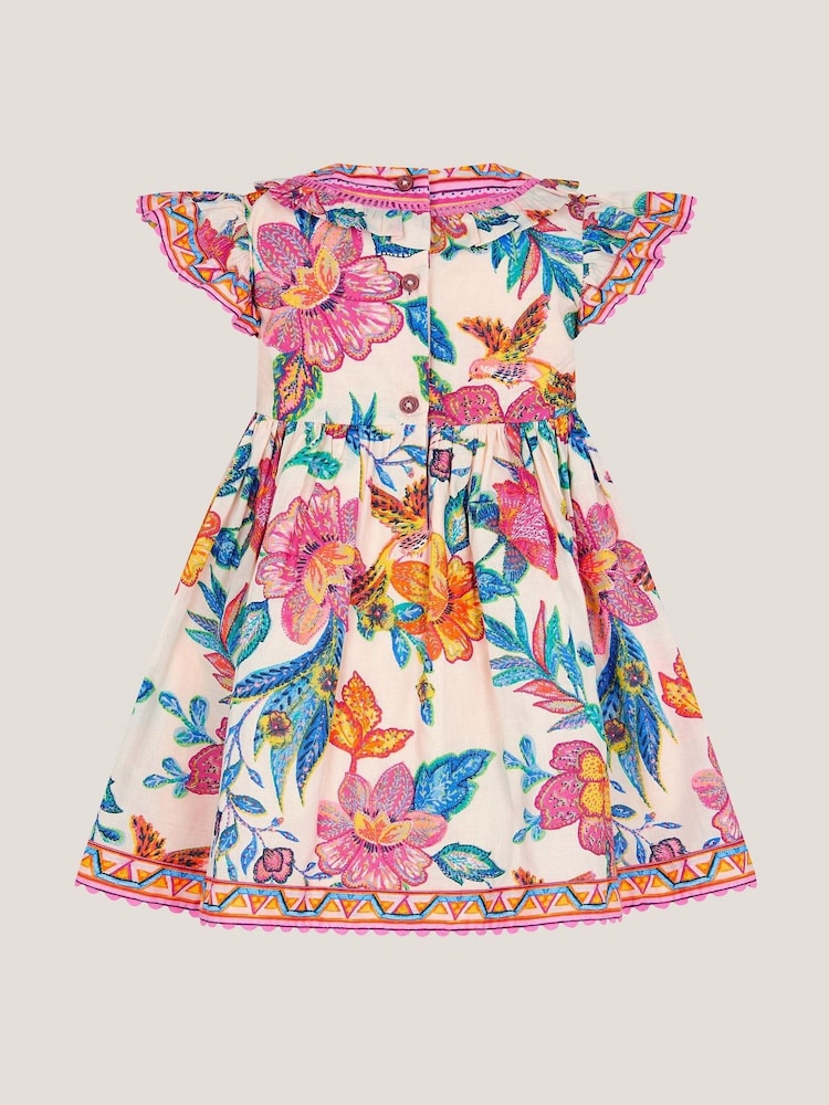 Monsoon Natural Baby Mini Me Aurelia Floral Print Dress - Image 2 of 3