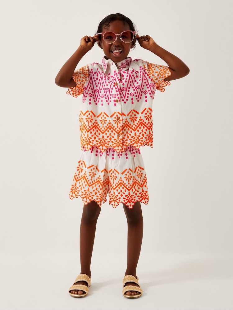 Monsoon Embroidered Short Sleeve 100% Cotton Shirt - Imagen 1 de 4