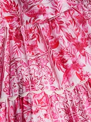 Monsoon Pink Tile Print Sleeveless 100% Cotton Dress - Image 3 of 3