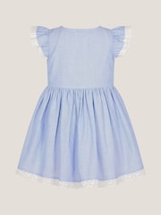 Monsoon Blue Baby Seashell Embroidered 100% Cotton Dress - Image 3 of 4