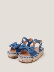 Monsoon Blue Denim Bow Espadrille Sandals - Image 1 of 3