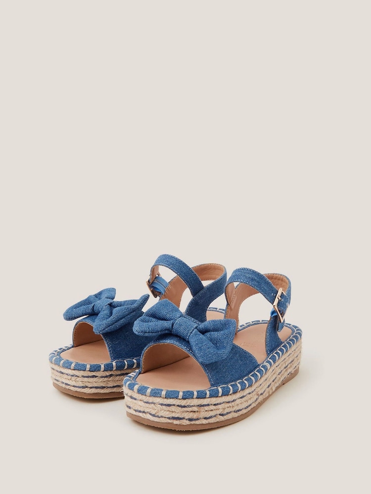 Monsoon Blue Denim Bow Espadrille Sandals - Image 1 of 3