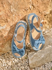 Monsoon Blue Denim Bow Espadrille Sandals - Image 5 of 5