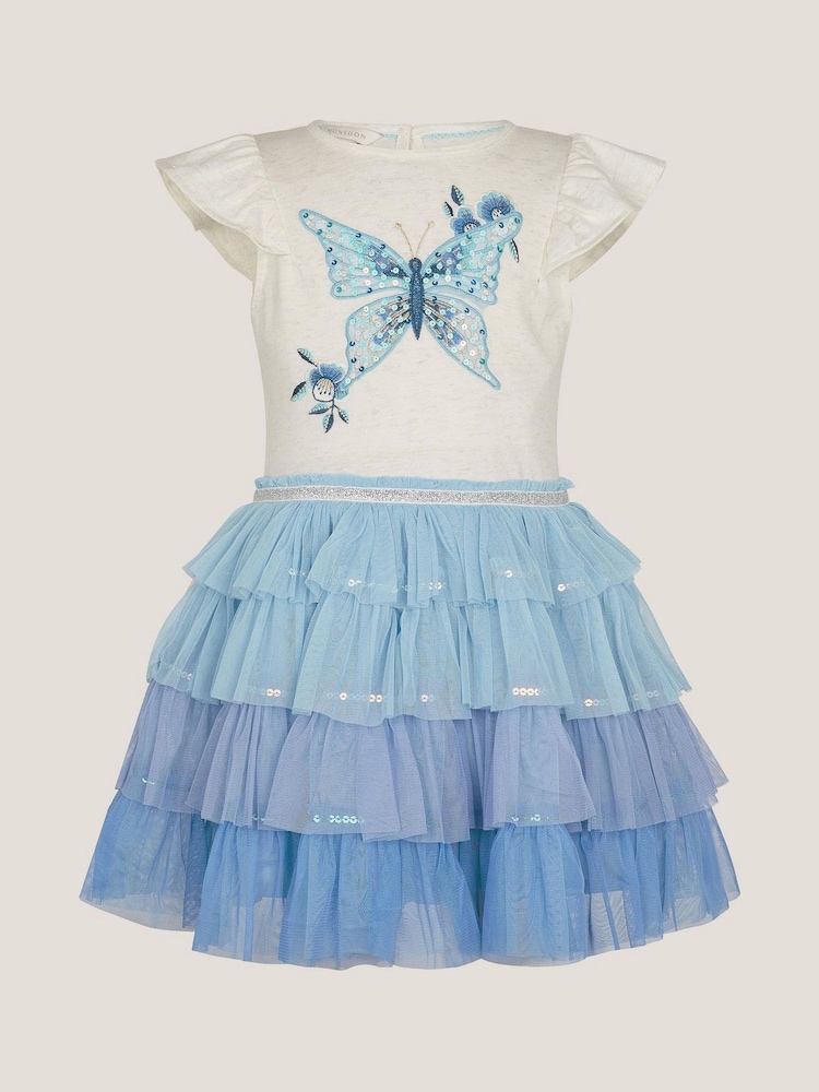 Monsoon Blue Butterfly Sequin Disco Dress - Image 1 of 3