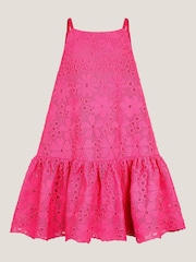 Monsoon Pink Harper Lace Daisy Bow Dress - Image 1 of 3