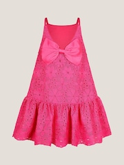 Monsoon Pink Harper Lace Daisy Bow Dress - Image 2 of 3
