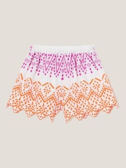 Monsoon White Embroidered Scallop 100% Cotton Shorts - Image 3 of 4